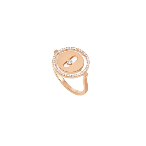 Anel Lucky Move ouro rosa com diamantes