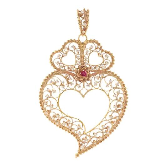 Marcolino Millennial Heart Pink Gold Filigree 0027.OR