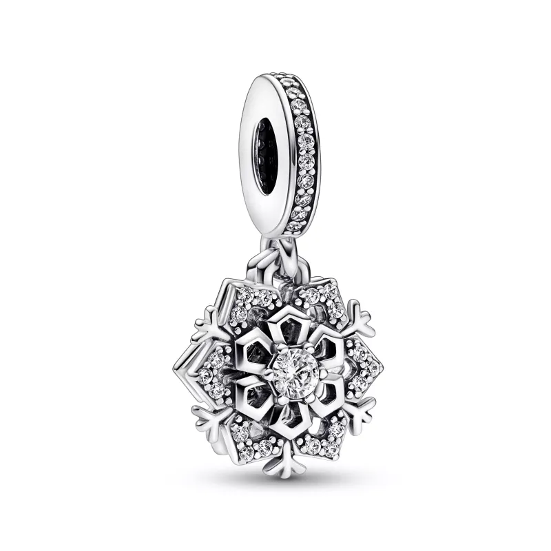 Pandora Sparkling Snowflake Double Dangle Charm 792355C01