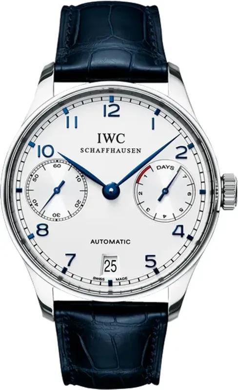 Iwc Schaffhausen IWC PORTUGUESA 7 DIAS  A/P MOST.CINZA PONTEIROS AZUL IW500107