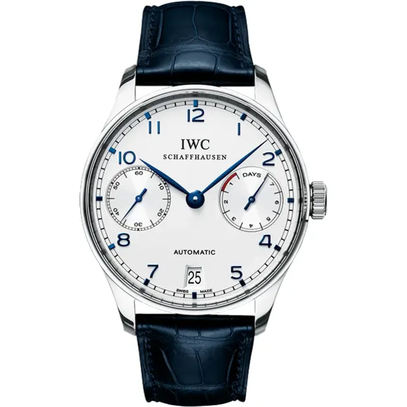 Iwc Schaffhausen IWC PORTUGUESA 7 DIAS  A/P MOST.CINZA PONTEIROS AZUL IW500107