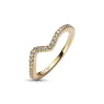 Wave 14k gold-plated ring with clear cubic zirconia          162539C01-54