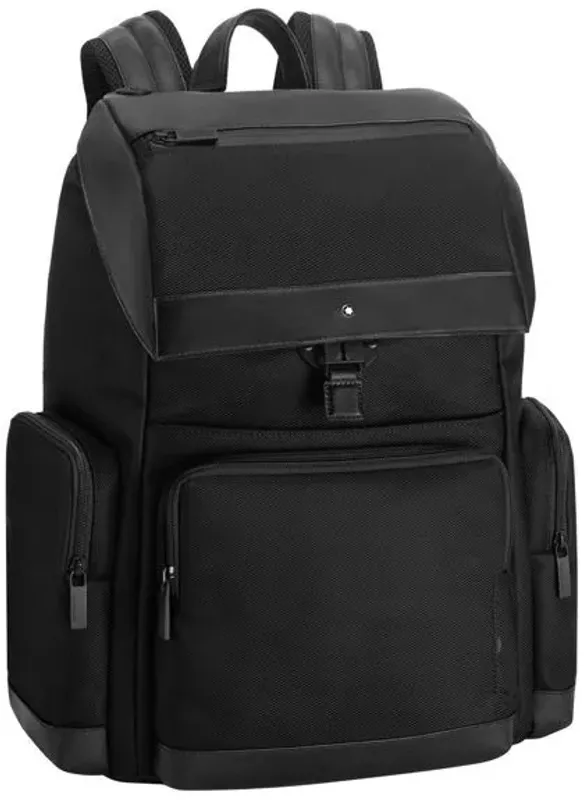Montblanc Nightflight Backpack Large With Flap Black 118259
