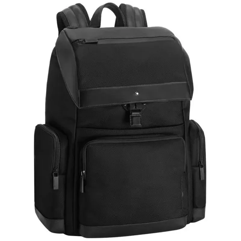 Montblanc Nightflight Backpack Large With Flap Black 118259