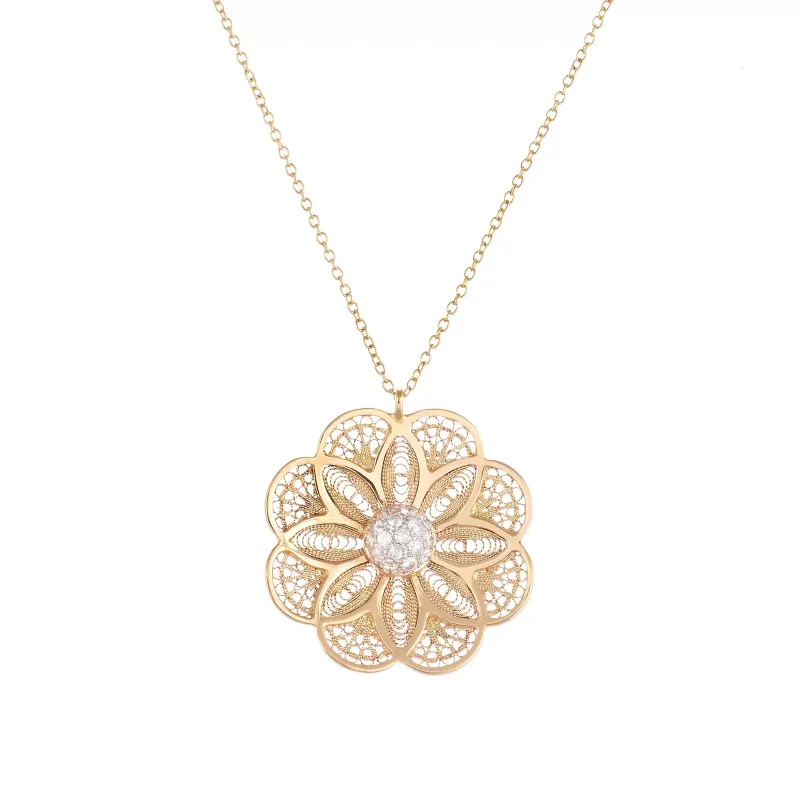 Eleutério Colar Ouro Rosa com Diamantes CLOR0101