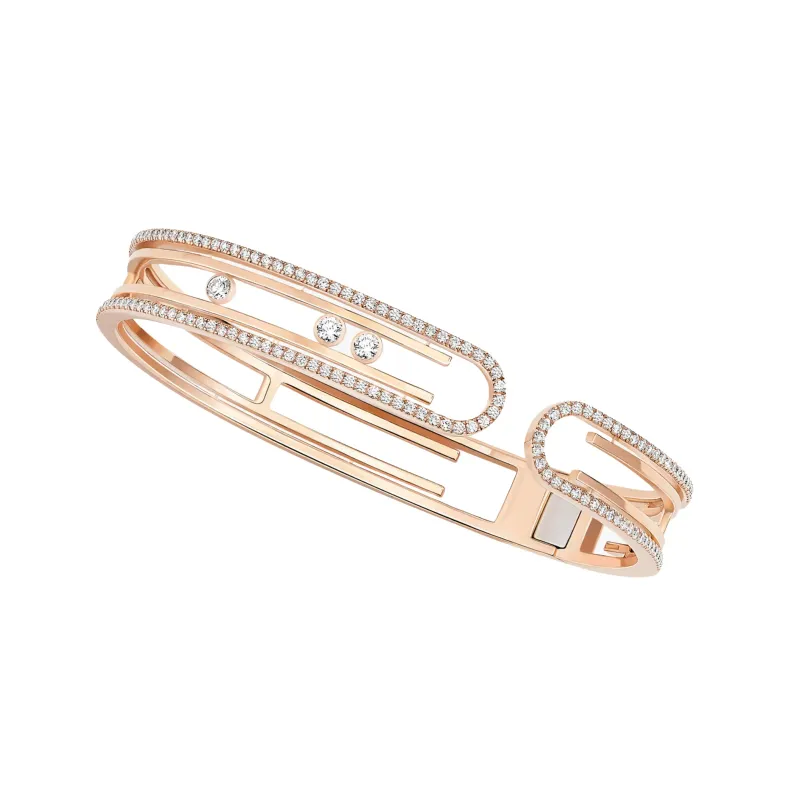 Messika Move 10th Diamond Bangle Bracelet in Pink Gold MEK01PU11426PG-M