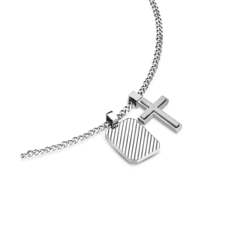 One ONE Men Guardian Steel Necklace OAMN5107SS