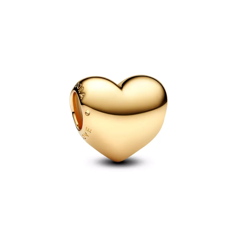Pandora Engravable medium heart 14k gold-plated charm 763439C00