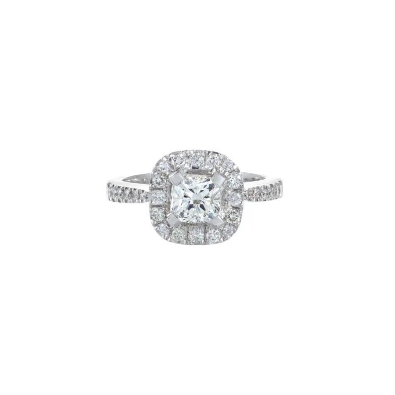 Marcolino Anel Ouro Branco com Diamantes AN0134