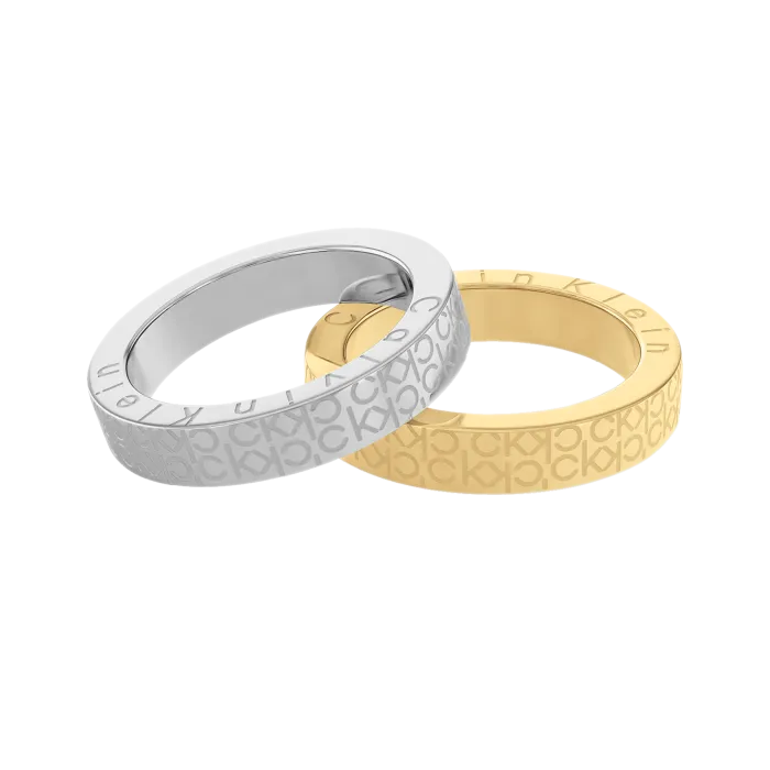 Calvin Klein Double Steel and Gold Ring 35000444C Marcolino