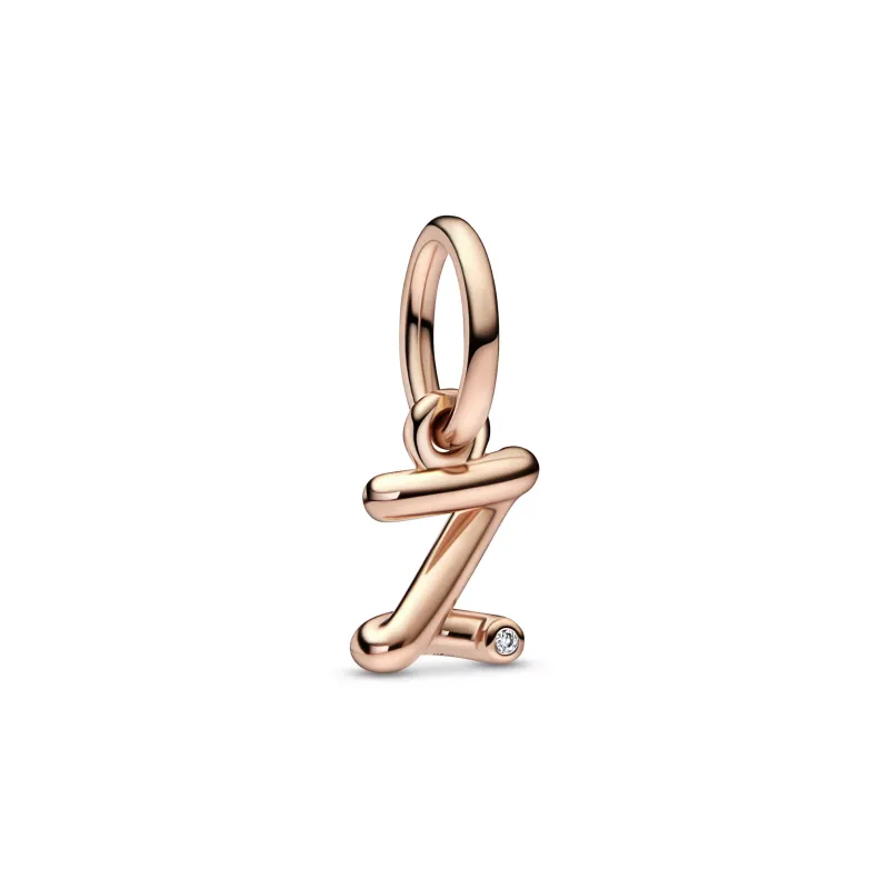 Pandora Letter z 14k rose gold-plated dangle with clear cubic zircon 782457C01