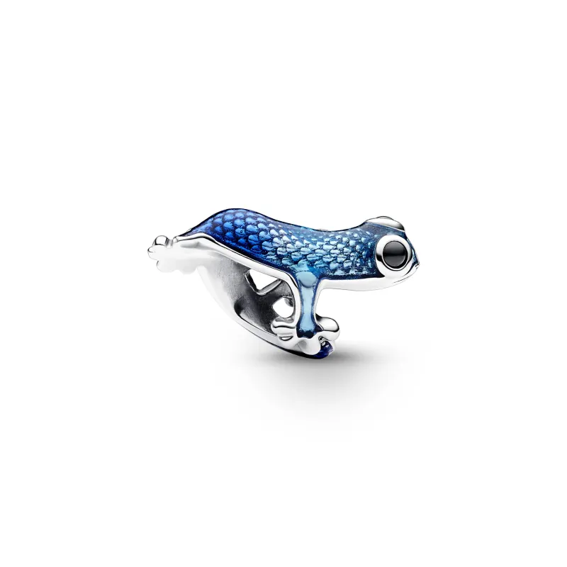Pandora Gecko sterling silver charm with black crystal and shaded tr 792701C01