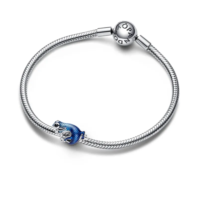 Pandora Gecko sterling silver charm with black crystal and shaded tr 792701C01