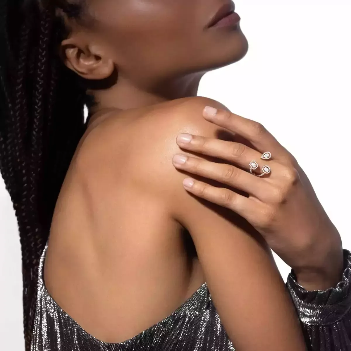 Anel de Diamante em Ouro Rosa