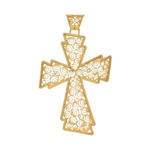 Cruz Filigrana Ouro Amarelo