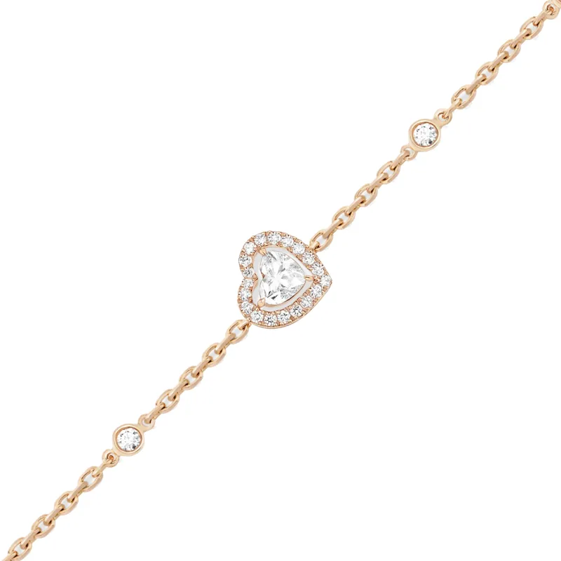 Messika Pulseira Joy Coeur Ouro Branco com diamantes MEK.10.PU.12069.PG