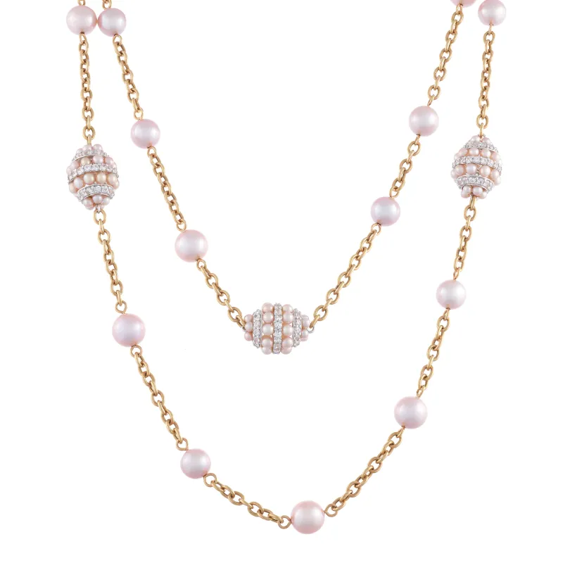 Mimi Colar Garbo Ouro Safiras Brancas E Perolas C243C3Z