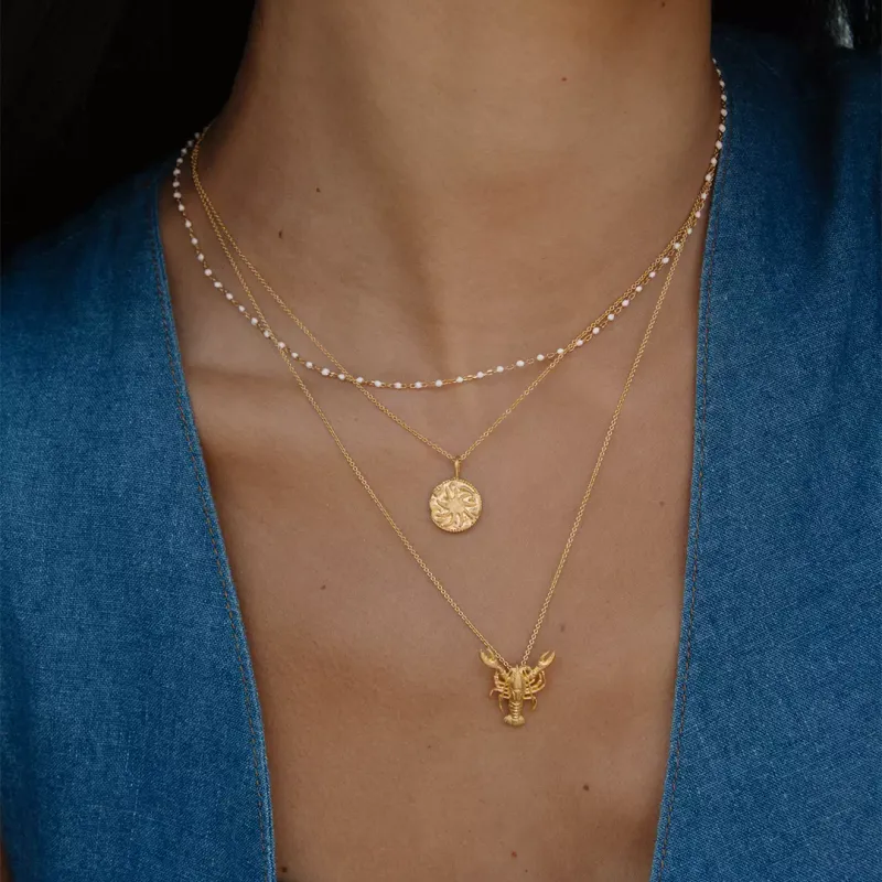 Mesh Necklace with lobster pendant 1254005D