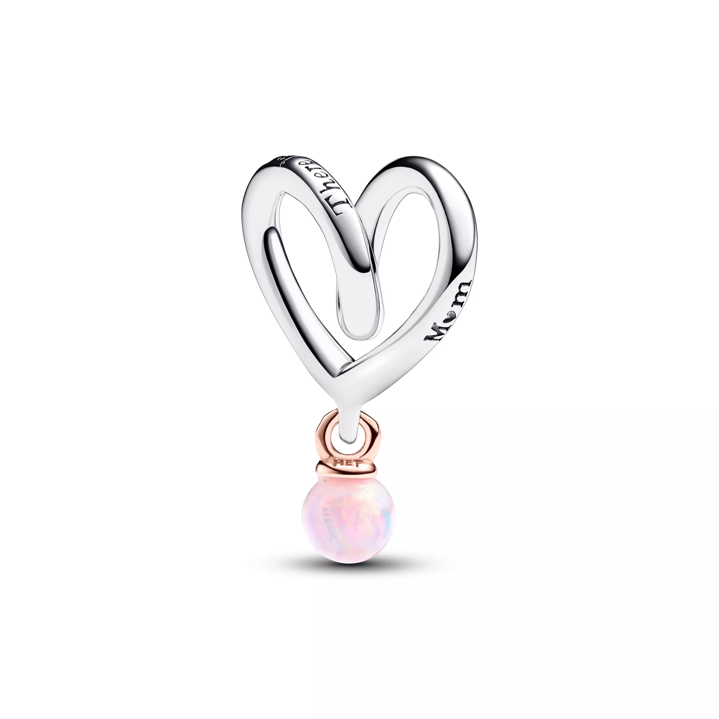 PANDORA Wrapped heart sterling silver and 14k rose-gold plated