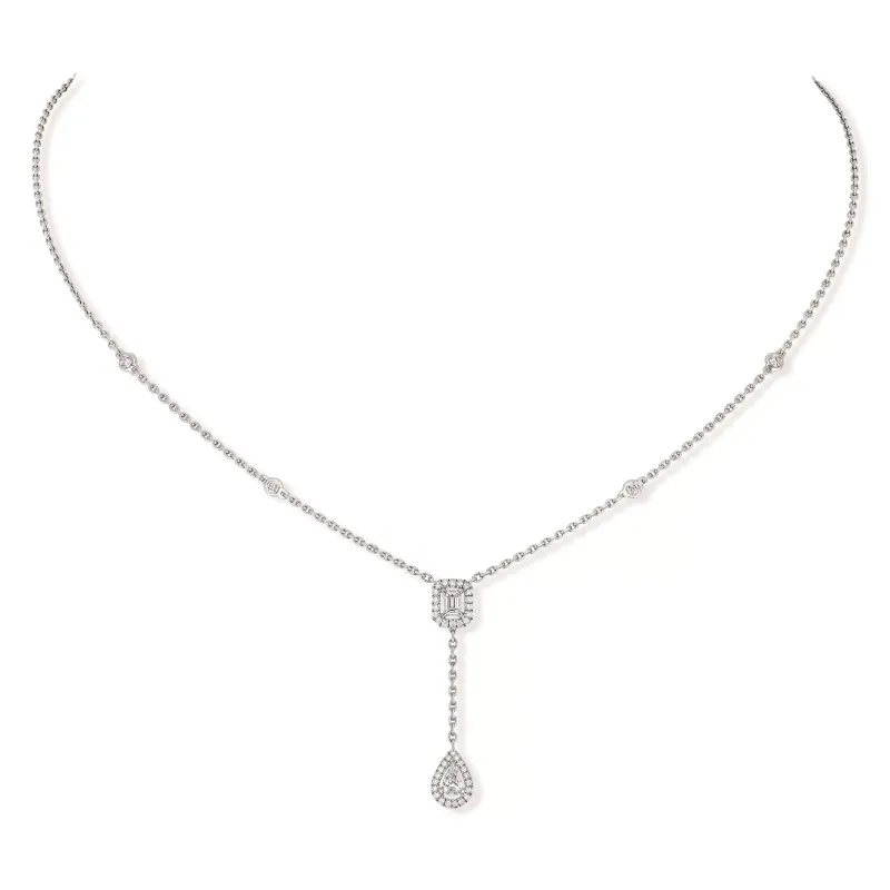 Messika Colar My Twin ouro branco com diamantes MEK.28.FI.6693.WG