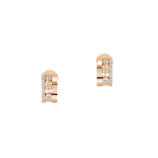 Messika Pink Gold Diamond Mini Hoop Earrings Move Romane MEK.01.BR.07178.PG