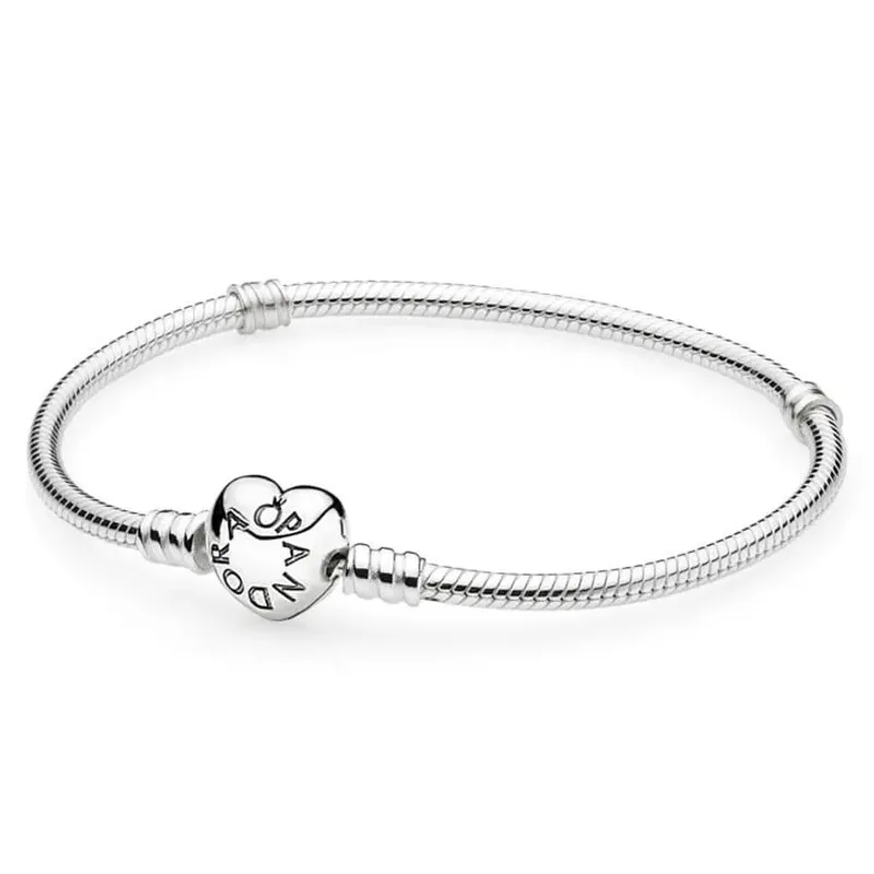 Pandora Pulseira Malha Snake e Coração Moments 590719-17