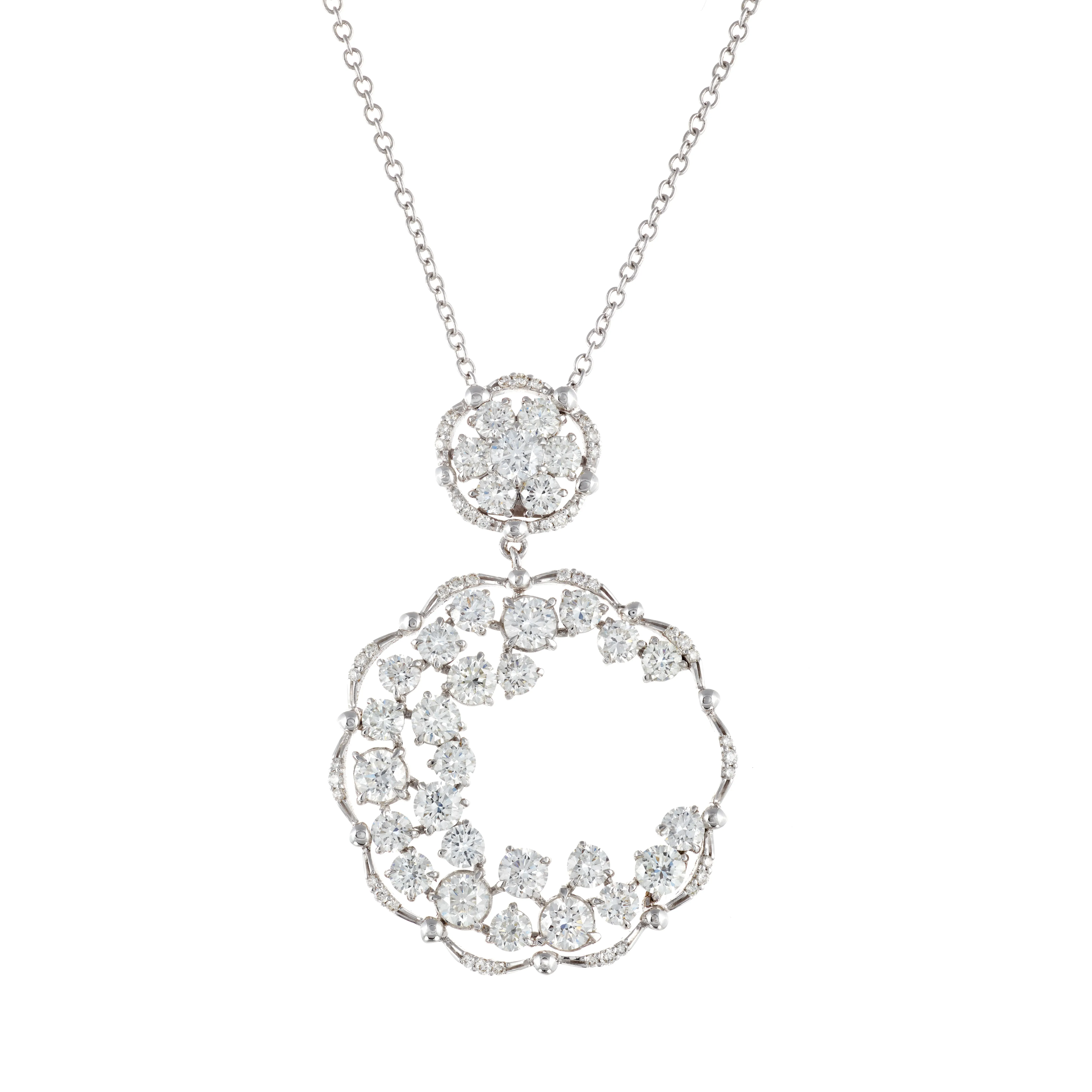 Colar Ouro Branco com Brilhantes                            