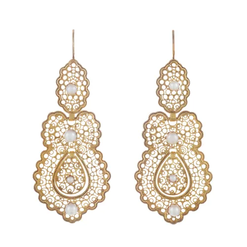 Image Gold Silver Filigree Earrings