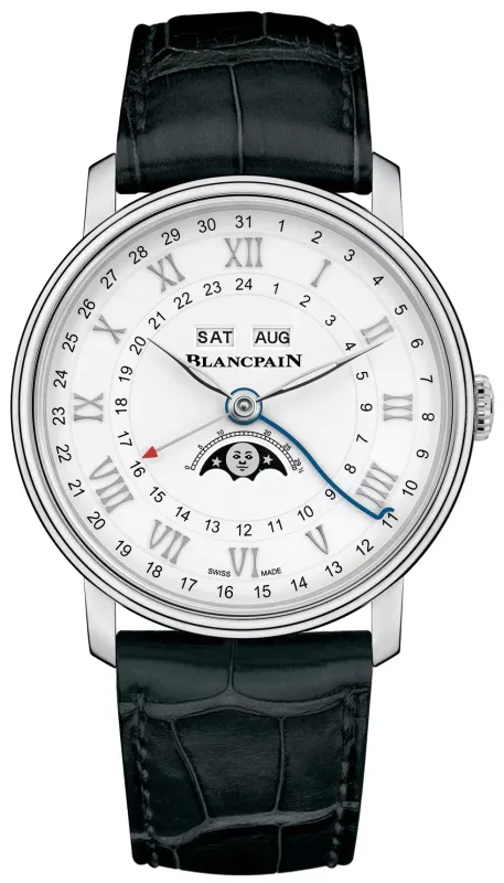 Blancpain Villeret Fases da Lua Calendário Completo GMT 6676-1127-55B