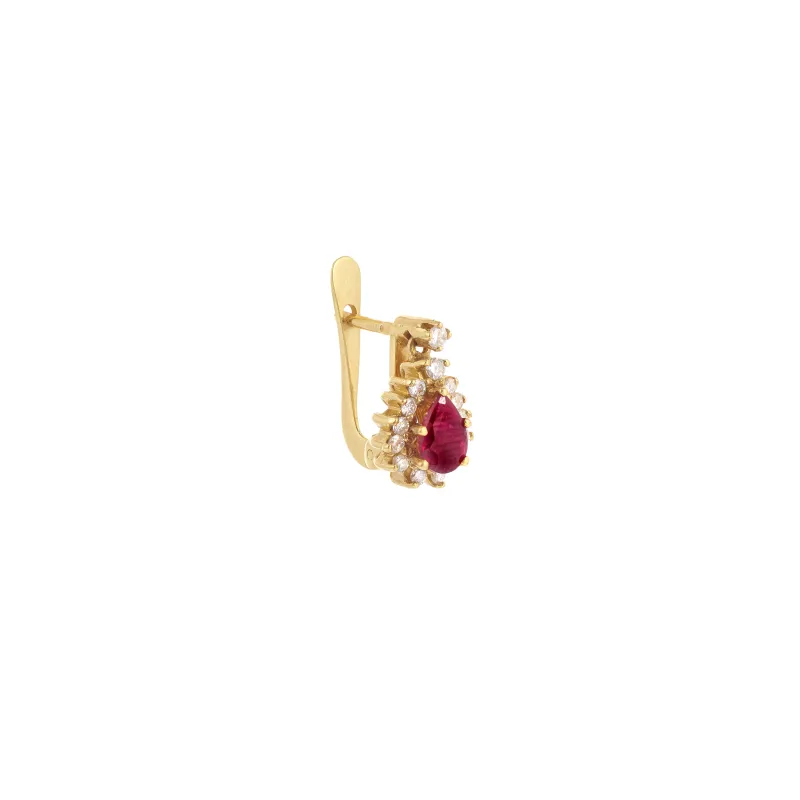 Marcolino White Gold and Ruby Lagrima Earrings 300343