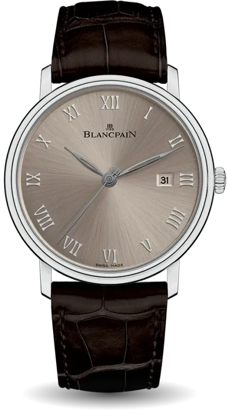Blancpain Blancpain Villeret Ultra-Slim Data Ouro Branco 6651-1504-55A