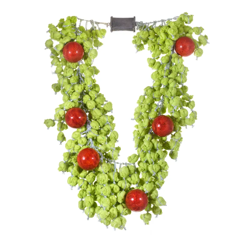 Marcolino Fabric Necklace with Closure in Silver 01360