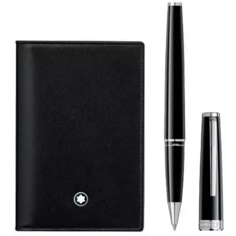 Montblanc Set Rollerball PIX Black & Carteira Meisterstuck 128954