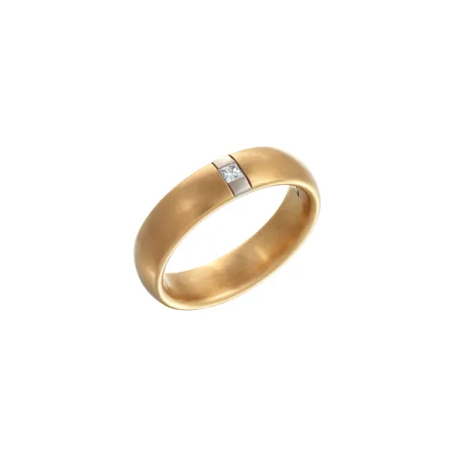 Alianca Ouro Amarelo e Ouro Branco com Diamantes