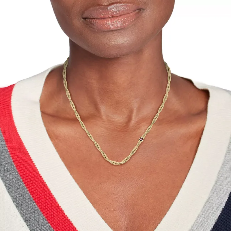 Tommy Hilfiger Braided Metal Gold Necklace 2780685