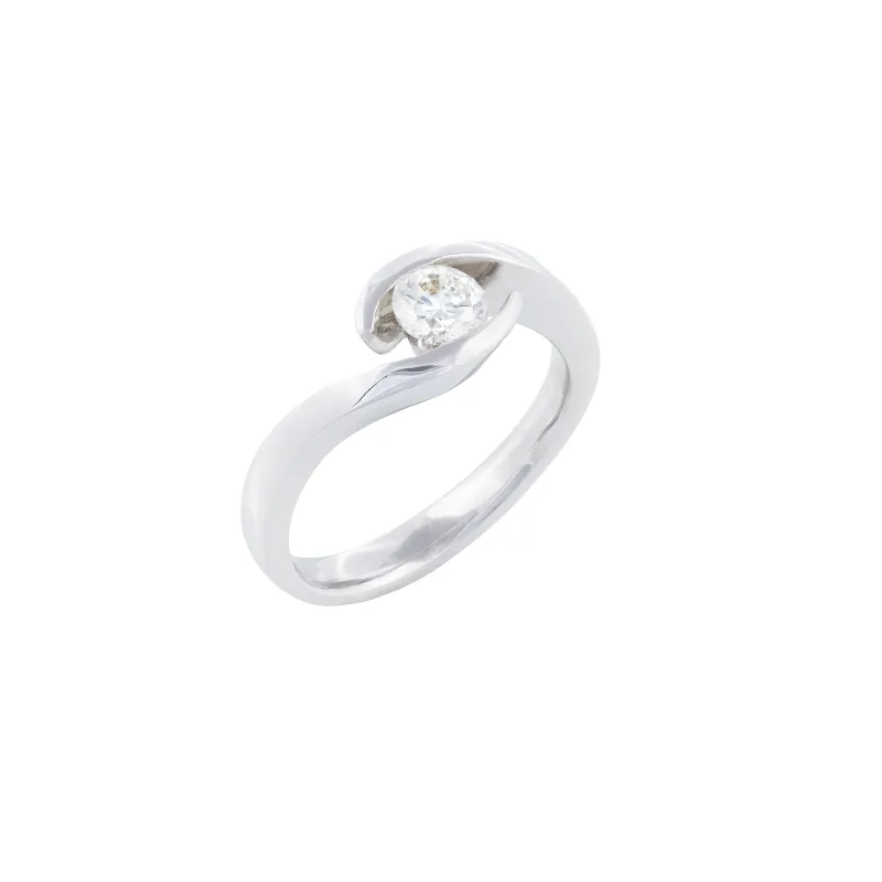 Marcolino Anel Ouro Branco com Diamante AV1836.051OB