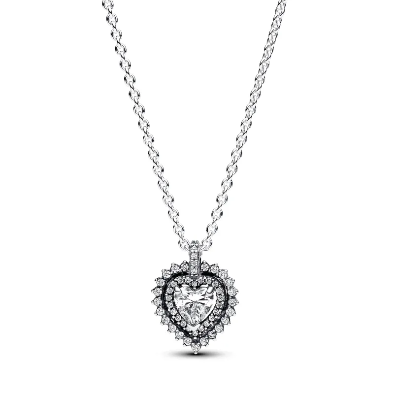 Pandora Heart sterling silver collier with clear cubic zirconia 393099C01-45