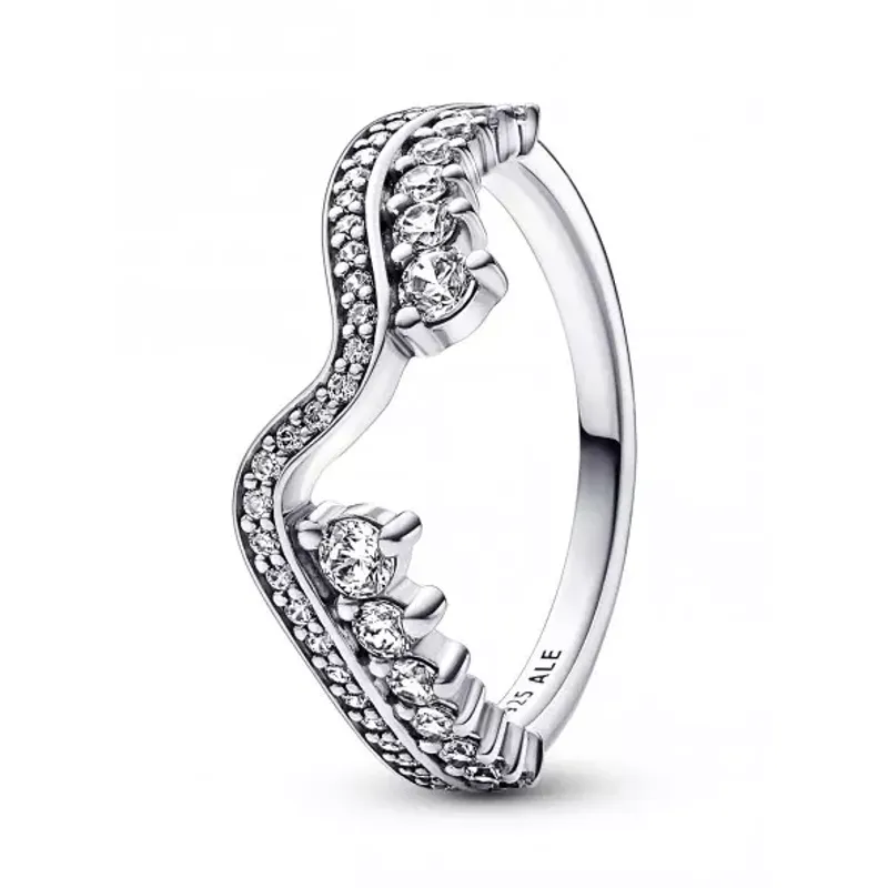 Pandora Anel Sparkling Asymetrics Wave 192543C01-54