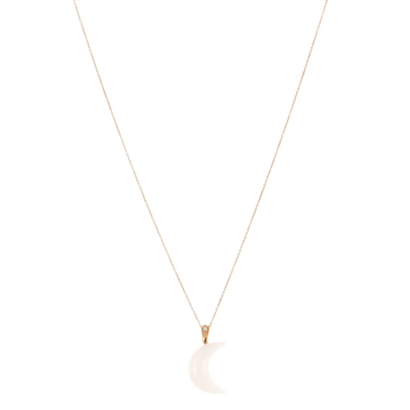 Marcolino Colar em Ouro Rosa 1/2 Lua Opala Rosa 95518