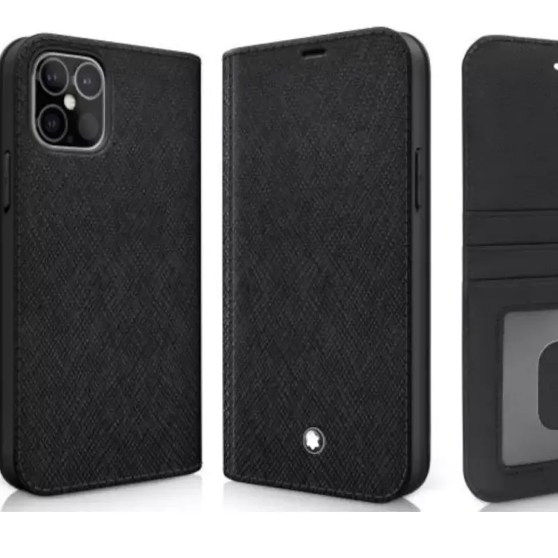 Montblanc Capa Flipside com vista para iPhone 12 Pro Max Preta 128654