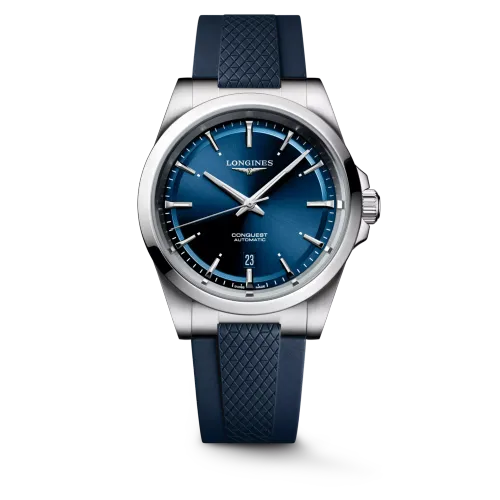Image Longines Conquest Aut 41 Bl/rubber