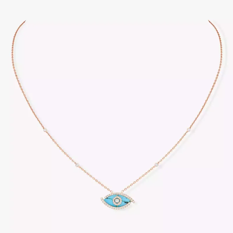 Messika Colar Lucky Eye Turquesa com Diamantes FI.12952.PG