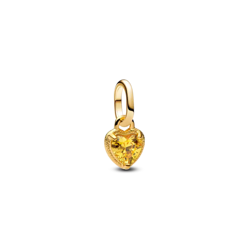 Pandora Mini Conta Pendente Coração | Revestido a ouro 763862C01