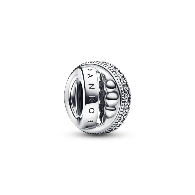 Pandora Conta Pavé e Esferas Logótipo Pandora Moments 792317C01
