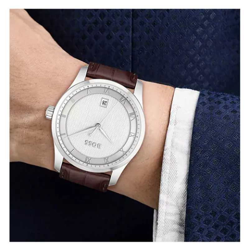 Boss Principle Silver/Brown Calfskin 1514114