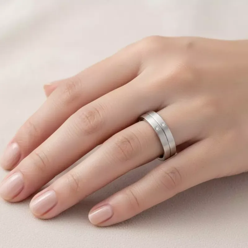 Meister Aliança Ouro Branco com Diamantes 112.8584.05