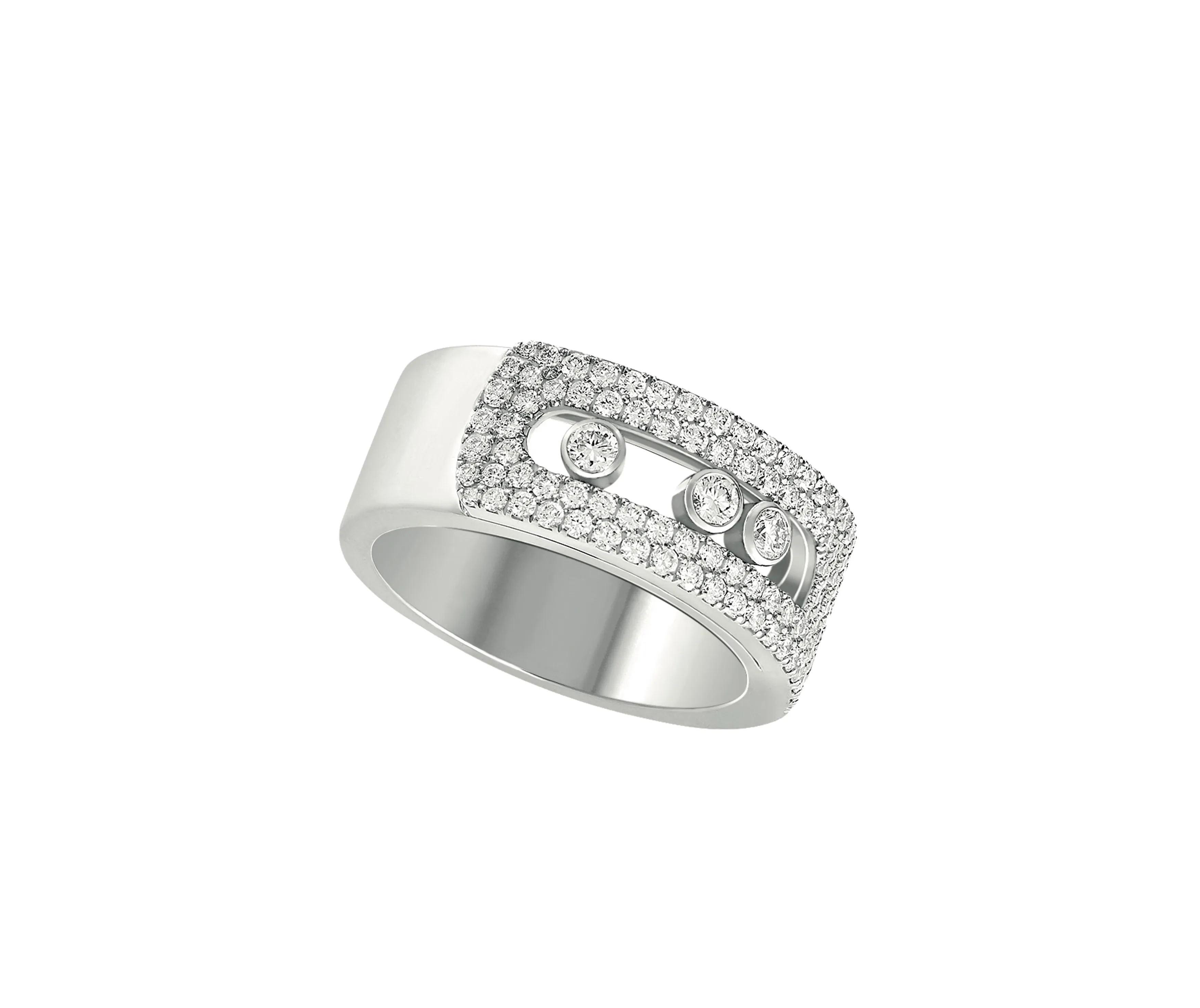 Anel Move Noa ouro branco com diamantes