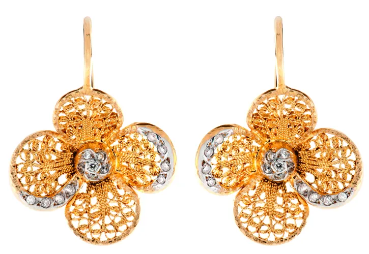 Image BRINCO OURO AMARELO 28 DIAMANTES 0,24 cts