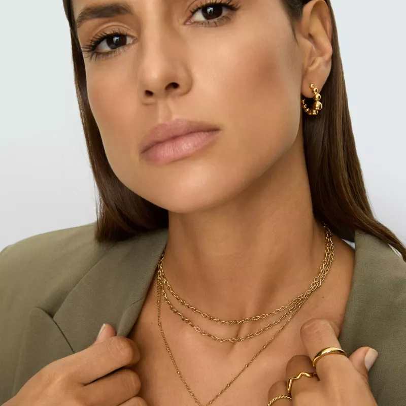 One Infinity Hoops Earrings OJIDE02G