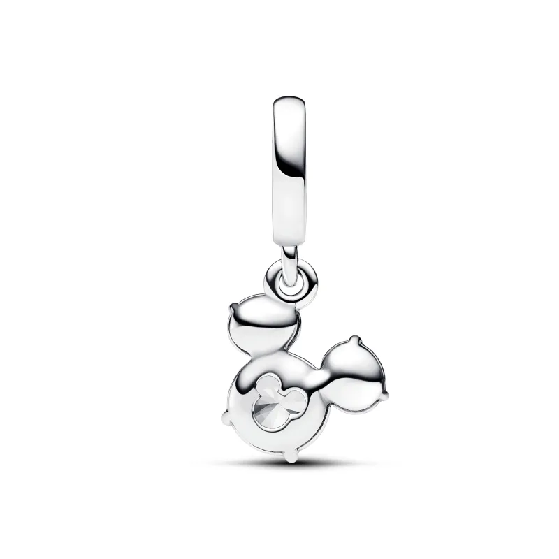 Pandora Disney Mickey silhouette sterling silver dangle with clear c 793031C01